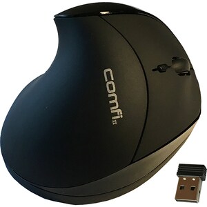 COMFI II WIRELESS ERGONOMIC COMPUTER MOUSE BLACK - Optical - Wireless - Black - USB - 2000 dpi - Scroll Wheel - 5 Button(s