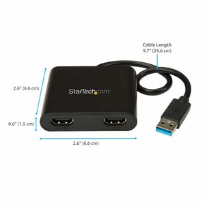 StarTech.com USB to Dual HDMI Adapter - USB to HDMI Adapter - USB 3.0 to HDMI - USB to HDMI Display Adapter - External Vid