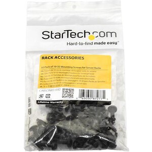 StarTech.com Server Rack Screws - 10-32 Screws - Rack Mount Screws - Network Rack Screws - 50 Pack - Rack Screw - 10 - 19.