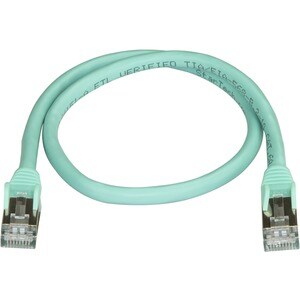 StarTech.com CAT6a Ethernet Cable - 0.5m - Aqua Network Cable - Snagless RJ45 Cable - Ethernet Cord - 0.5 m / 1.6 ft - Cab