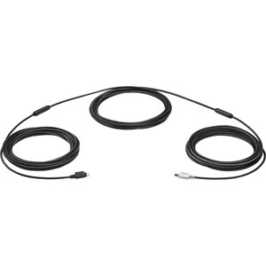 Logitech Group 15M Extended Cable - 49.21 ft Mini-DIN Data Transfer Cable for Video Conferencing System, Hub, Camera, Spea