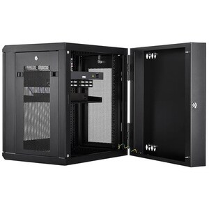 StarTech.com 4-Post 12U Wall Mount Network Cabinet, 19" Hinged Wall-Mounted Server Rack for IT Equipment, Flexible Lockabl