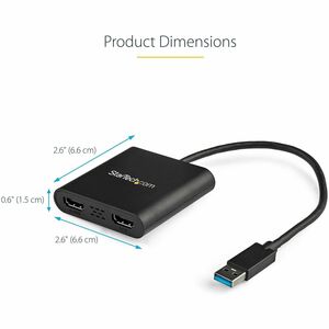 StarTech.com Adattatore da USB 3.0 a doppio HDMI 4K30Hz - Scheda video e grafica esterna - Convertitore per dual monitor H