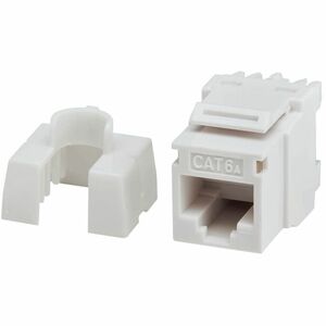 Eaton Tripp Lite Series Cat6 Keystone Jack - 4PPoE Compliant, 110/Krone, 568A/B, RJ45 Ethernet, White, TAA - 1 x RJ-45 Net