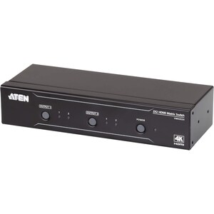 ATEN 2x2 4K HDMI Matrix Switch-TAA Compliant - 4096 x 2160 - 4K - 2 x 2 - Display, Computer, Camcorder, Set-top Box, DVD P