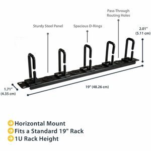 StarTech.com 1HE Server Rack Kabelmanagement Panel - Kabelmanager - Kabelmanagement-Panel - 1U Rack Height x 19" Panel Wid