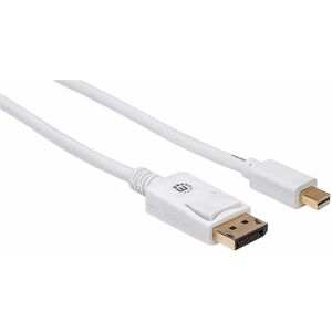 Manhattan Cable DisplayPort - MiniDP M-M 2.0m Blanco - Cable for Monitor, Dispositivo de audio/vídeo, Computadora de escri