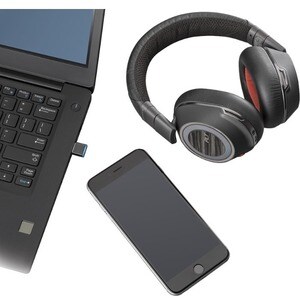 Cuffie Plantronics Voyager 8200 UC Con cavo/wireless Over-the-head Stereo - Nero - Binaural - Circumaurale - 3000 cm - Blu