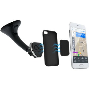 Hypercel MagBuddy Vehicle Mount for iPhone, Smartphone, iPad mini, iPad, iPad Air, Cell Phone - Black - Black BLK POWERFUL