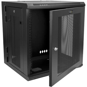 StarTech.com 12U Wandmontierbar Rackschrank für Server, LAN-Schalter, Patchfeld431,80 mm Rack Depth - Schwarz - Stahl, Gef