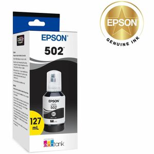 Epson T502, Black Ink Bottle - Inkjet - Black