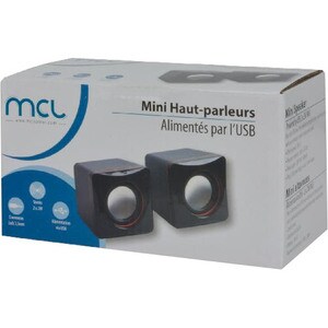 Système de Haut-Parleurs MCL HP-USB2/4 - 4 W RMS - Noir - Fréquence 30 Hz à 20 kHz - 2