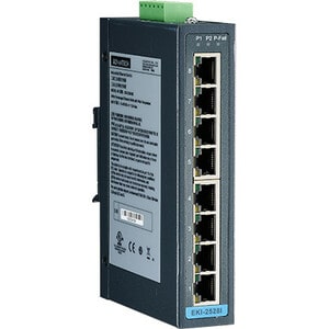 Advantech 8-Port Ethernet Switch w/ Wide Temp - 8 Ports - 2 Layer Supported - Twisted Pair - Wall Mountable, DIN Rail Moun