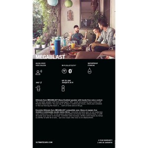 Ultimate Ears BLAST Portable Bluetooth Smart Speaker - Alexa Supported - Blue - 90 Hz to 20 kHz - 360° Circle Sound - Wire