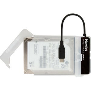 Hamlet Adattatore USB 3.1 Gen 2 Type-C 10 Gbps per Hard Disk SATA III con Box esterno senza viti per Hard Disk da 2,5". Pe