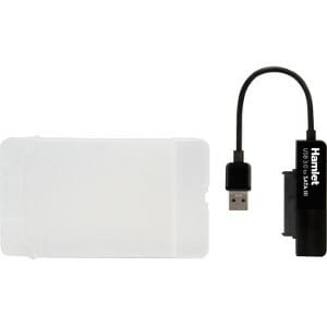 Hamlet Adattatore USB 3.0 5 Gbps per Hard Disk SATA III con Box per Hard Disk senza viti. Permette di collegare un Hard Di