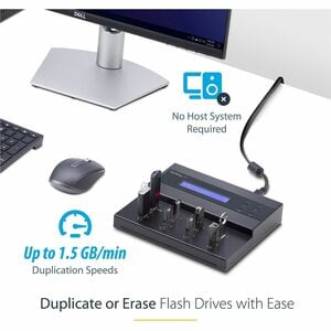 StarTech.com Standalone 1 to 7 USB Thumb Drive Duplicator/Eraser, Multiple USB Flash Drive Copier/Cloner, Sector-by-Sector