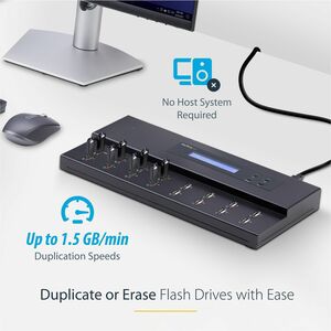 StarTech.com Standalone 1 to 15 USB Thumb Drive Duplicator/Eraser, Multiple USB Flash Drive Copier/Cloner, Sector-by-Secto