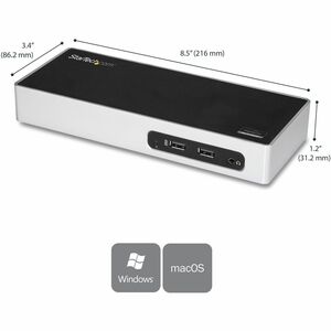 StarTech.com USB 3.0 Docking Station - Dual Monitor Laptop Docking Station with HDMI & DVI/VGA Video - 6-port USB 3.1 Gen 