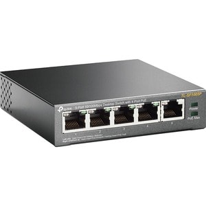 TP-Link TL-SF1005P - 5-Port Fast Ethernet PoE Switch - Limited Lifetime Protection - 4 PoE+ Ports @67W - Desktop - Plug & 