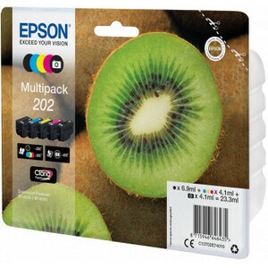 Epson Claria Premium 202XL Original High Yield Inkjet Ink Cartridge - Multi-pack - Black, Photo Black, Cyan, Magenta, Yell