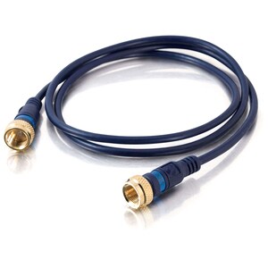 C2G 3ft Velocity Mini-Coax F-Type Cable - F Connector - F Connector - 3ft - Blue