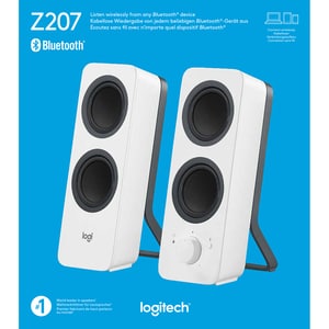 Logitech Z207 Bluetooth Speaker System - 5 W RMS - White - Desktop - 2 Pack