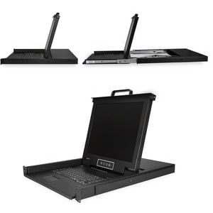 StarTech.com LCD Rack Console KVM Switch - Steel - Black - 8 Computer(s) - 43.2 cm (17") LCD - SXGA - 1280 x 1024 - 2 x PS