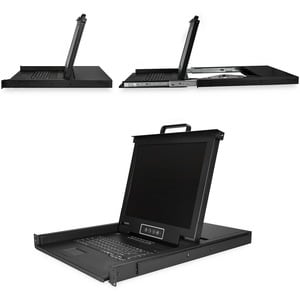 StarTech.com 16 Port Rackmount KVM Console w/ Cables - Integrated KVM Switch w/ 17" LCD - 1U LCD KVM Drawer 50000 MTBF - U