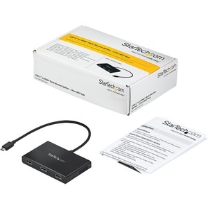 StarTech.com 3-Port USB-C Multi-Monitor Adapter, Type-C to 3x HDMI MST Hub, Triple 1080p HDMI Laptop Display Extender / Sp