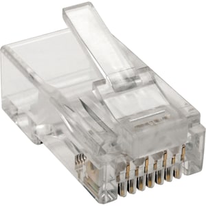 Tripp Lite by Eaton Cat6 RJ45 Modular Plug for Round Stranded UTP Conductor 4-Pair, 100 Pack - 100 Pack - 1 x RJ-45 Networ