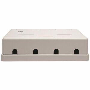 Eaton Tripp Lite Series Pre-Configured Unshielded Cat6 4-Port Surface-Mount Box, 110 IDC, RJ45, White - White - Acrylonitr