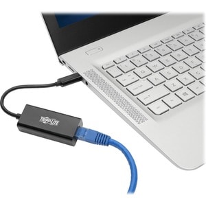 Tripp Lite USB C to Gigabit Ethernet Adapter USB Type C to Gbe 10/100/1000 Thunderbolt 3 Compatible Black - USB 3.1 Type C