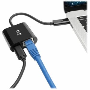 Eaton Tripp Lite Series USB-C to Gigabit Network Adapter with USB-C PD Charging - Thunderbolt 3, Black - USB 3.1 Type C - 