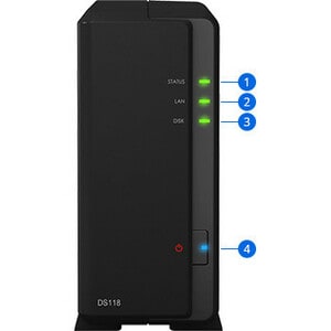 Synology DiskStation DS118 1 x Total Bays SAN/NAS Storage System - Realtek Quad-core (4 Core) 1.40 GHz - 1 GB RAM - DDR4 S
