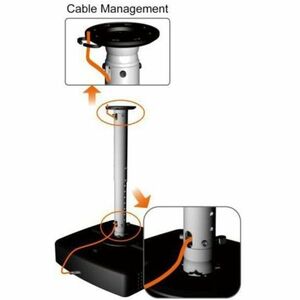 Amer Mounts Ceiling Mount for Projector - Black, Silver - TAA Compliant - Height Adjustable - 24.95 kg Load Capacity - Alu