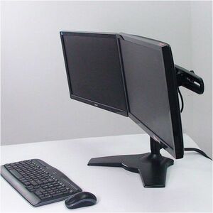 Amer Mounts Desk Mount for Flat Panel Display - Black - TAA Compliant - Height Adjustable - 2 Display(s) Supported - 61 cm