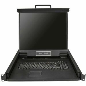 StarTech.com 8 Port Rackmount KVM Console w/ Cables - Integrated KVM Switch w/ 19" LCD - 1U LCD KVM Drawer 50000 MTBF - US