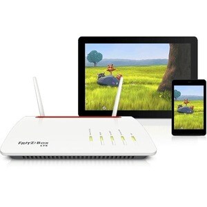 FRITZ!Box 6890 LTE, Wi-Fi 5 (802.11ac), Dual-Band (2,4 GHz/5 GHz), Ethernet/LAN, 3G, Schwarz, Rot, Weiß, Tabletop-Router