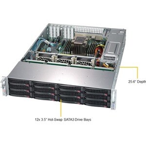 Supermicro SuperStorage 5029P-E1CTR12L Barebone System - 2U Rack-mountable - Socket P LGA-3647 - 1 x Processor Support - I