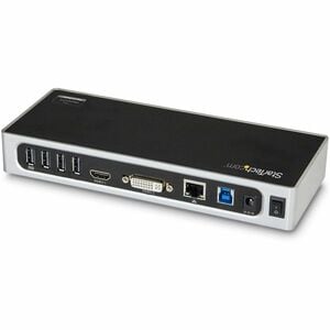 StarTech.com USB 3.0 Docking Station - Dual Monitor Laptop Dock with HDMI & DVI/VGA - 6x USB Type-A Hub, GbE - Universal W