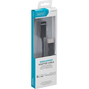 Digitus 15 cm DisplayPort/HDMI AV-Kabel für Monitor, HDTV, Notebook, Plasma, Computer - 1 - Zweiter Anschluss: 1 x HDMI Ty