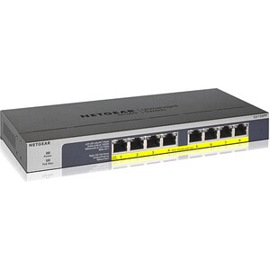 Netgear GS108PP Ethernet Switch - 8 Ports - Gigabit Ethernet - 2 Layer Supported - Twisted Pair - Rack-mountable, Desktop 