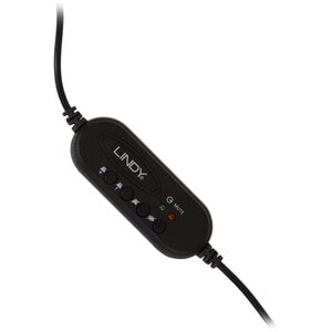 LINDY Wired Over-the-head Stereo Headset - Black - Binaural - Circumaural - 32 Ohm - 20 Hz to 20 kHz - 185 cm Cable - Cond