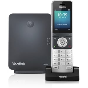Yealink W60P IP Phone - Cordless - DECT - VoIP - 1 x Network (RJ-45) - PoE Ports