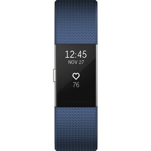 Fitbit Charge 2 Smart Band - Blue, Silver Body Color - Elastomer, Stainless Steel Body Material - Accelerometer, Altimeter