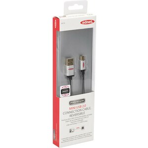 Ednet Premium 1,80 m Mini-USB/USB Datentransferkabel für MP3-Player, Festplattenlaufwerk-Gehäuse, PC, Notebook, USB-Hub - 