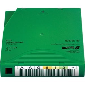 HPE LTO-8 Ultrium 30TB RW Data Cartridge - LTO-8 - Rewritable - 12 TB (Native) / 30 TB (Compressed) - 3149.6 ft (960 m) Ta