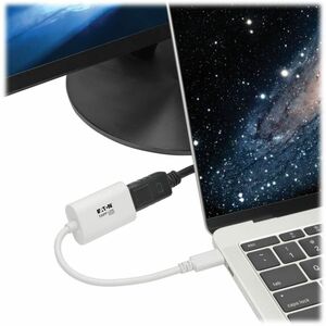 Eaton Tripp Lite Series USB-C to Displayport 4K 60Hz Adapter, White - 1 x DisplayPort - Mac, Chrome OS