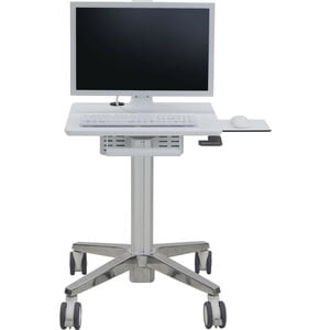 Ergotron StyleView Medical Cart - 7.26 kg Load Capacity - 4 Casters - 101.60 mm Caster Size - White, Aluminium - 61 cm (24